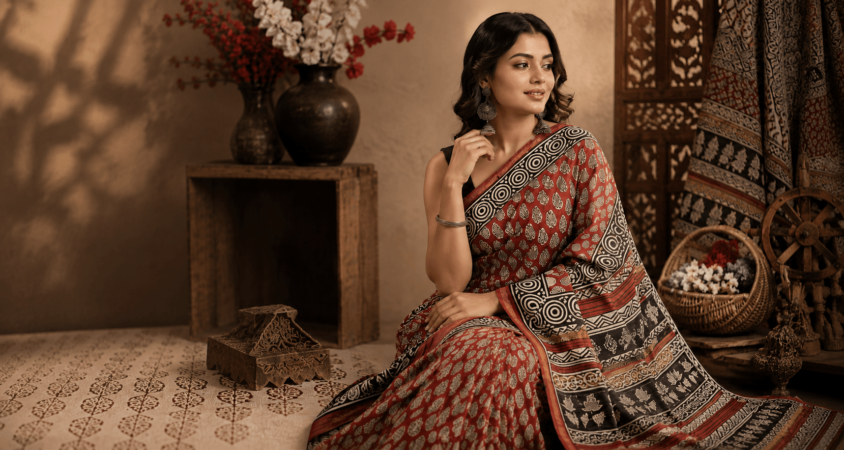 Hand Block Printed Sarees